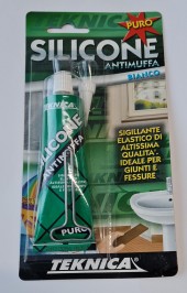 SILICONE Bianco 60ml - ANTIMUFFA ELASTICO DI ALTISSIMA QUALITA' per samitari ecc