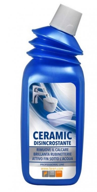 CERAMIC  PULITORE DISINCROSTANTE - RIMUOVE CALCARE BRILLANTA RUBINETTERIE 750 ml.