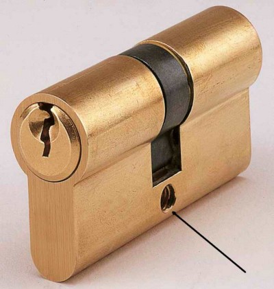 Cilindro di sicurezza antitrapano in ottone con chiave piatta 0A310-05-0 - CIS