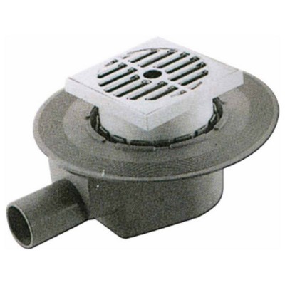 Pozzetto Go-GO con griglia INOX manich.regol. scarico int D40mm/estD50mm