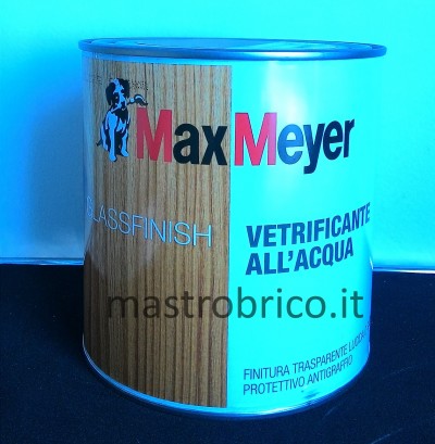 Vetrificante all'acqua GLASSFINISH -Finitura trasparente Satinata 750ml