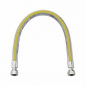 Tubo flessibile per GAS in acciaio INOX rivestito con guaina gialla 