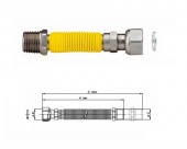 Tubo flessibile per gas in acciaio inox AISI 316 rivestito con guaina gialla