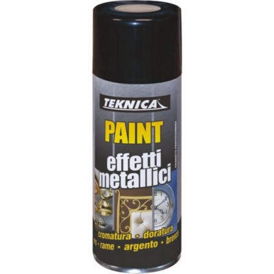 Bomboletta Spray acrilica- Paint EFFETTI METALLICI - CROMO ARGENTO 400ml TEKNICA