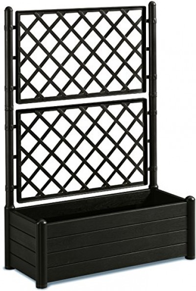 STEFANPLAST Fioriera Italia Con Spalliera, Plastica, Rettangolare, 100x43xh. 142 Cm Marrone 