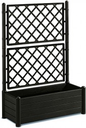 Fioriera Italia Con Spalliera, Plastica, Rettangolare, 100x43xh. 142 Cm Marrone STEFANPLAST  