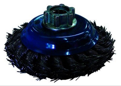 DISCO / Spazzola circolare conica "filo ritorto" 0,50mm acciaio - HSK 0100 K M14