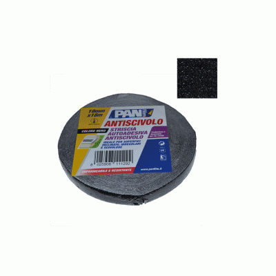 STRISCIA AUTOADESIVA ANTISCIVOLO NERA x superfici inclinate-scivolose 19mm X 18m