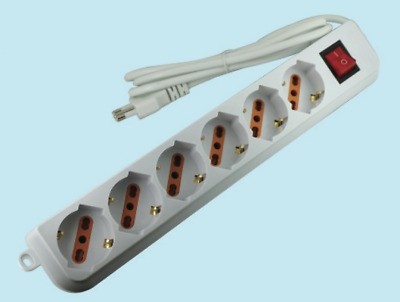 Multipresa 6 PRESE BIPASSO/SCHUKO 10/16A 250V cavo 1.5 m C/INTERUTTORE (COPY)